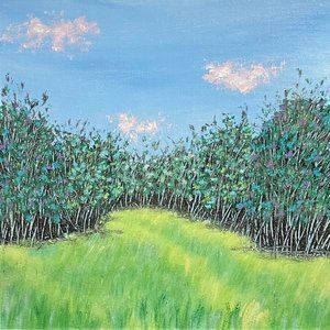 Summer in the Meadow - Acrylic Nature Landscape Painting by Deb Bossert Artworks